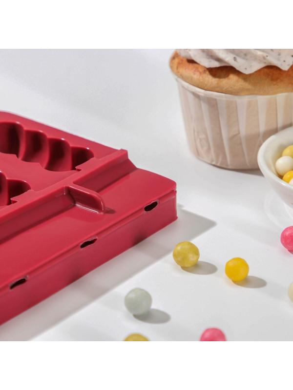 Форма для леденцов «Батончик», 19×11×2 см, 5 ячеек (6×2,6 см), цвет МИКС