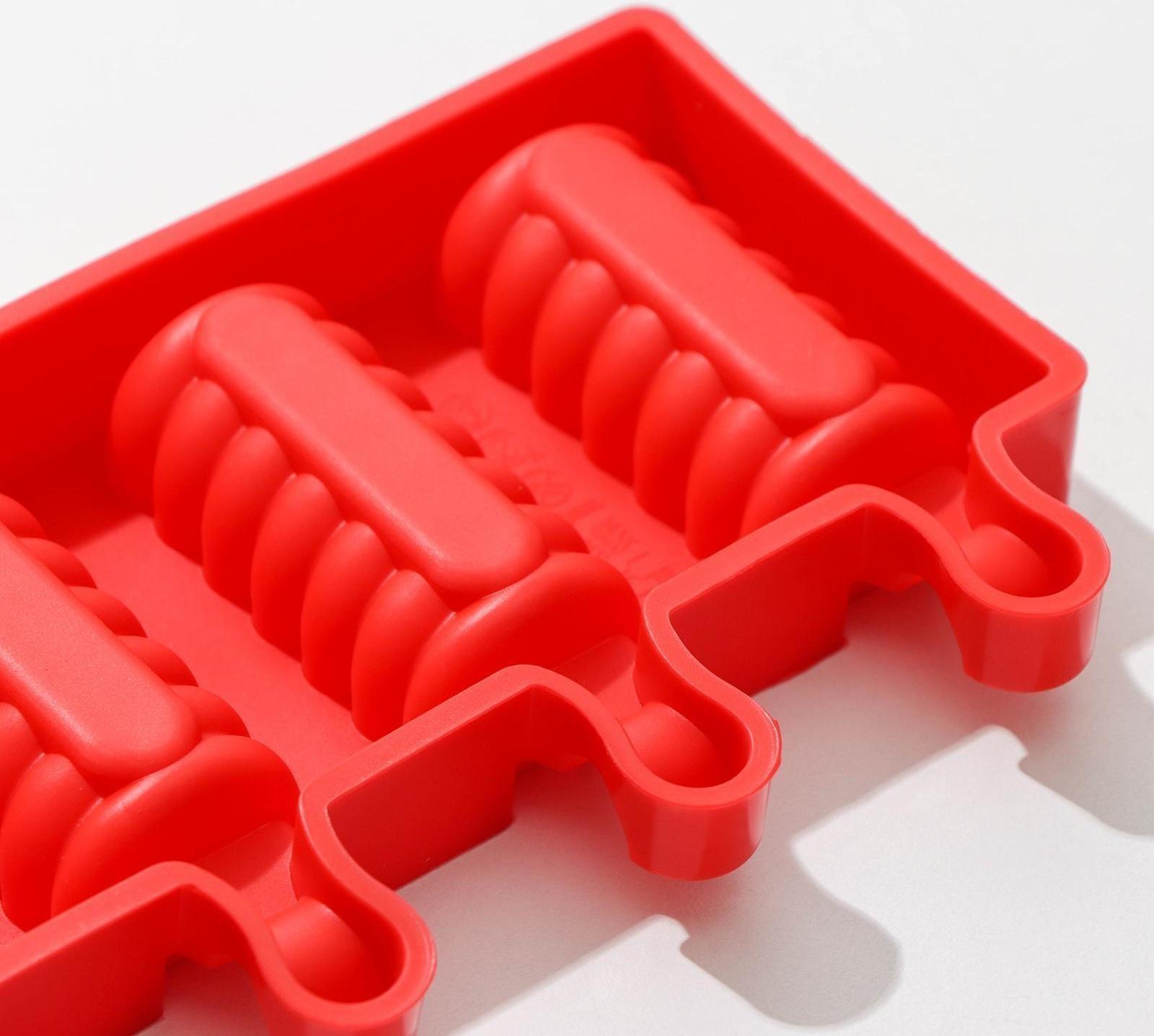 Форма для мороженого «Моника», 19,5×11 см, 4 ячейки (6,7×3,2 см), цвет МИКС