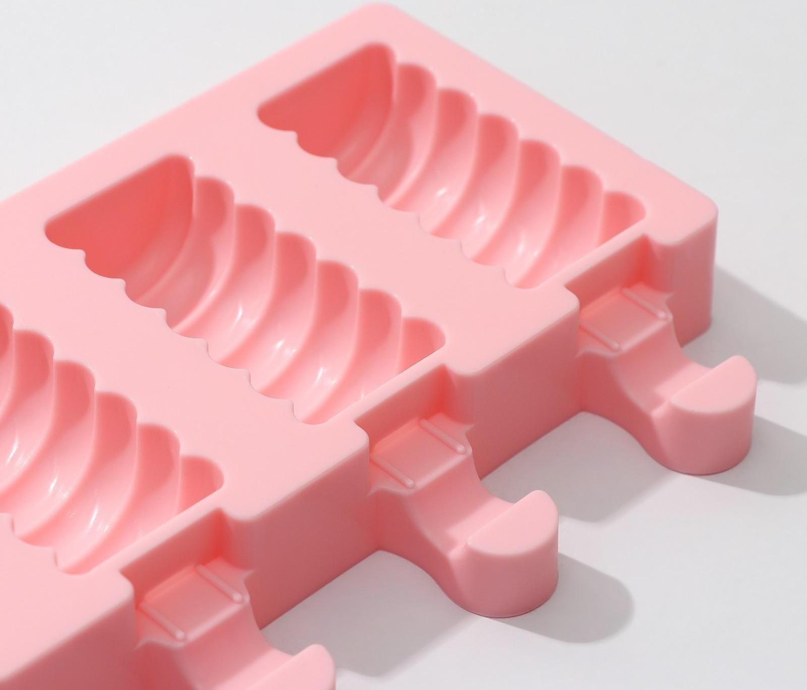 Форма для мороженого «Моника», 19,5×11 см, 4 ячейки (6,7×3,2 см), цвет МИКС