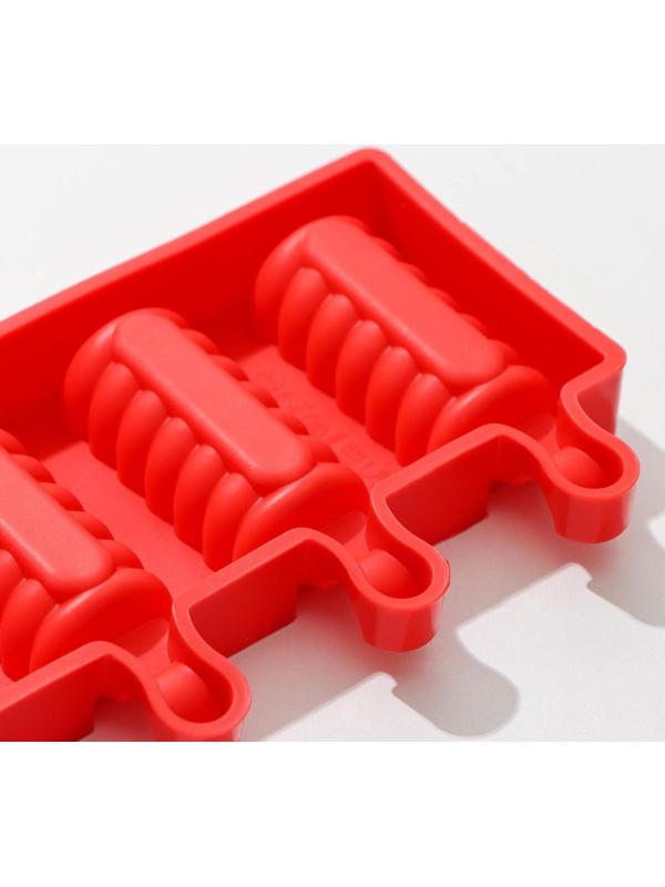 Форма для мороженого «Моника», 19,5×11 см, 4 ячейки (6,7×3,2 см), цвет МИКС