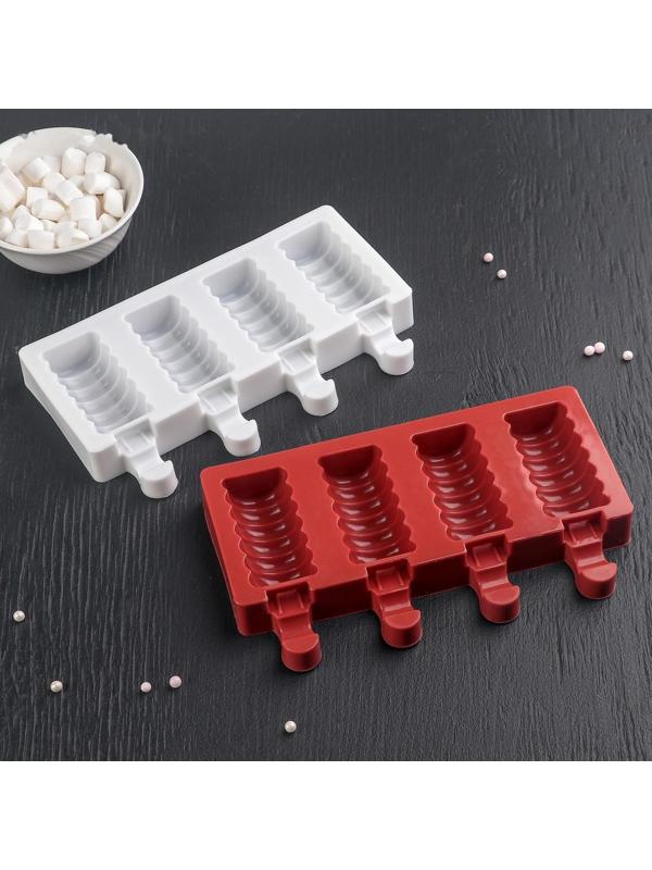 Форма для мороженого «Моника», 19,5×11 см, 4 ячейки (6,7×3,2 см), цвет МИКС