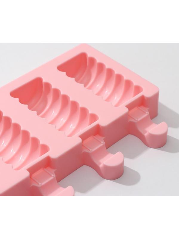 Форма для мороженого «Моника», 19,5×11 см, 4 ячейки (6,7×3,2 см), цвет МИКС