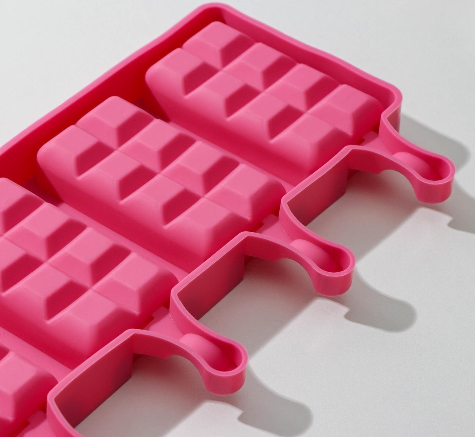 Форма для мороженого «Вафельный рожок», 25,6×14,5 см, 4 ячейки (9,2×4,8 см), цвет МИКС