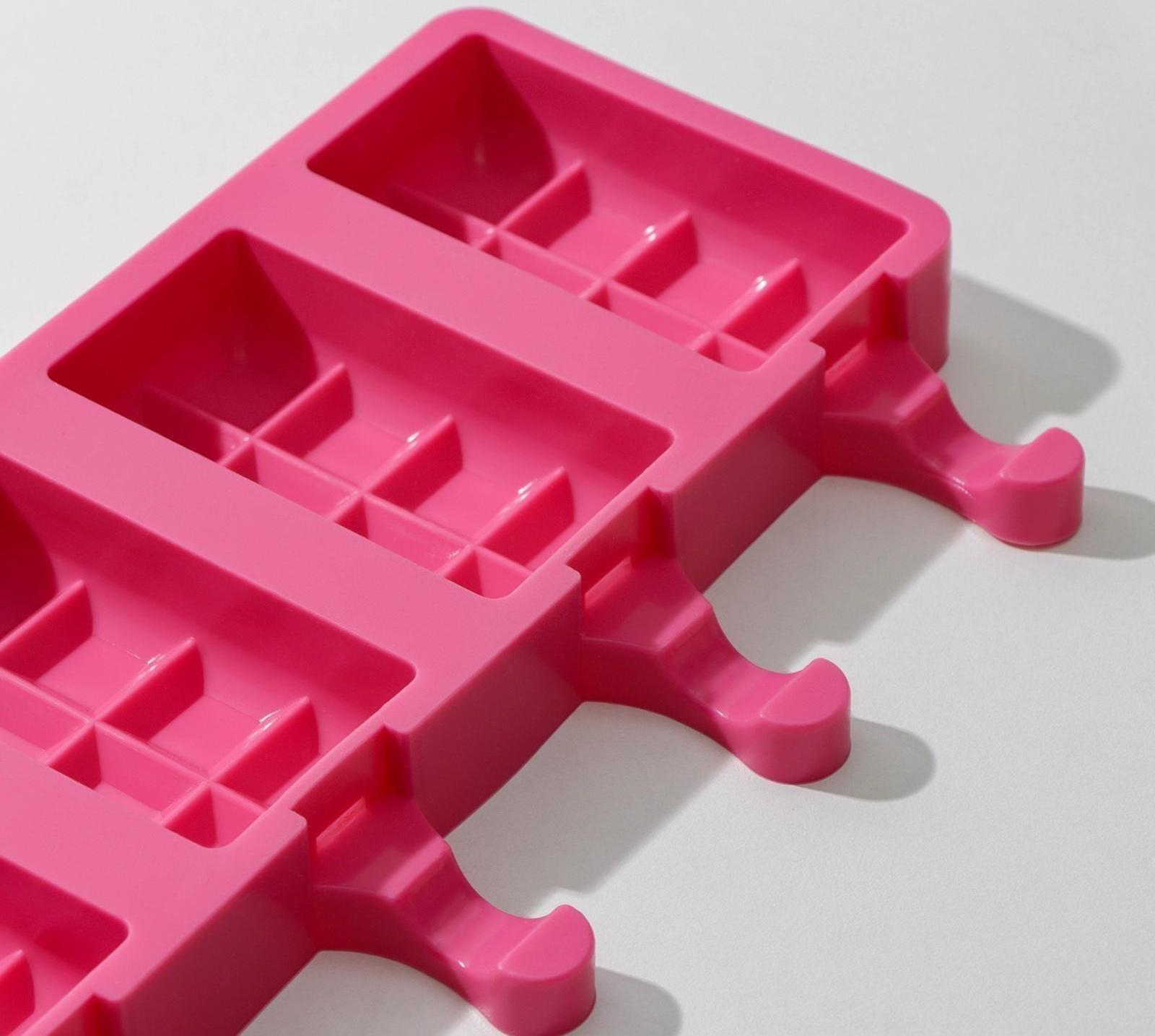 Форма для мороженого «Вафельный рожок», 25,6×14,5 см, 4 ячейки (9,2×4,8 см), цвет МИКС