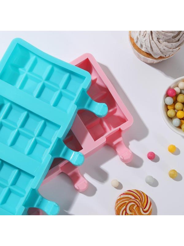 Форма для мороженого «Вафельный рожок», 25,6×14,5 см, 4 ячейки (9,2×4,8 см), цвет МИКС