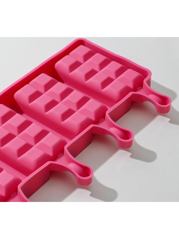 Форма для мороженого «Вафельный рожок», 25,6×14,5 см, 4 ячейки (9,2×4,8 см), цвет МИКС