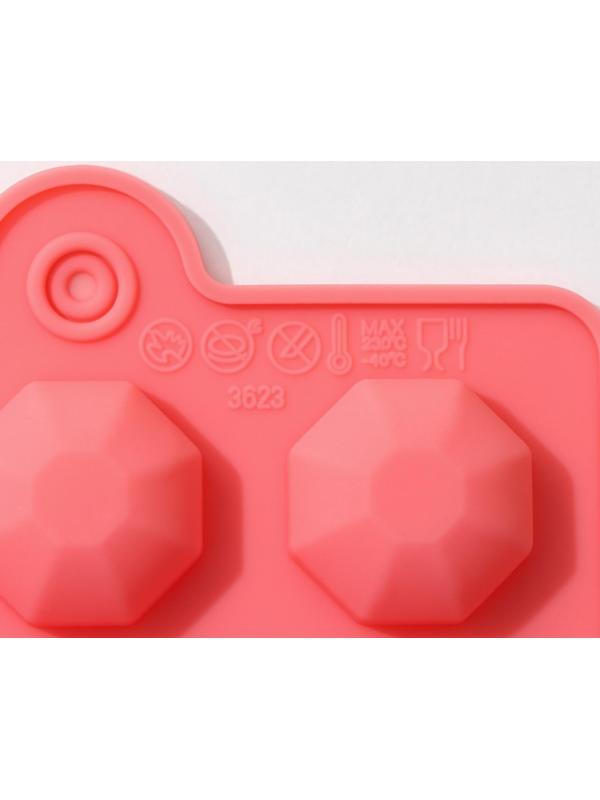 Форма для льда и кондитерских украшений Доляна «Огранка», 22×11 см, силикон, 18 ячеек, цвет МИКС