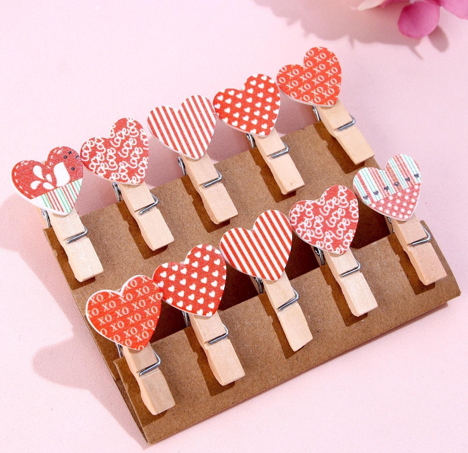 Прищепки декоративные «Сердечки» набор 10 шт.