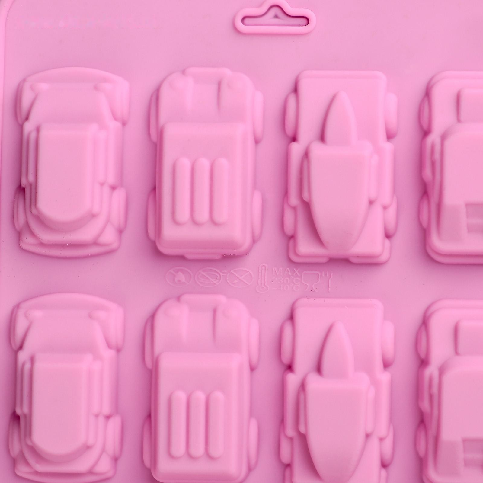 Форма для льда и кондитерских украшений Доляна «Автомобили», 22×10×1,8 см, силикон, 20 ячеек, цвет МИКС