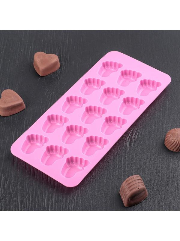 Форма для льда и кондитерских украшений Доляна «Следопыт», 22×10×1,8 см, силикон, 15 ячеек, цвет МИКС