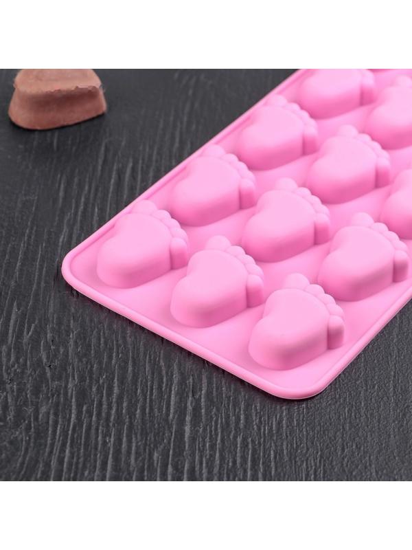 Форма для льда и кондитерских украшений Доляна «Следопыт», 22×10×1,8 см, силикон, 15 ячеек, цвет МИКС