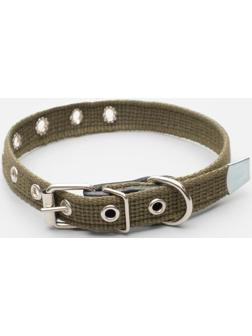Ошейник брезентовый безразмерный однослойный, 52 х 2 см, ОШ 23-46 см, хаки