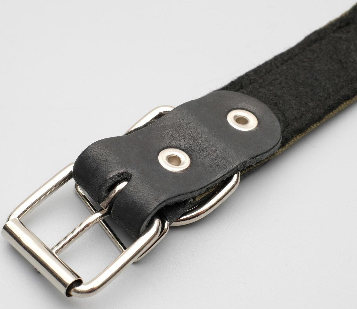 Ошейник брезентовый с подкладом, 72 х 3,5 см, ОШ 45-60 см, хаки