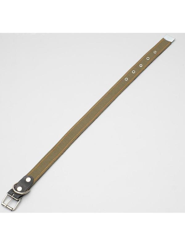 Ошейник брезентовый с подкладом, 72 х 3,5 см, ОШ 45-60 см, хаки