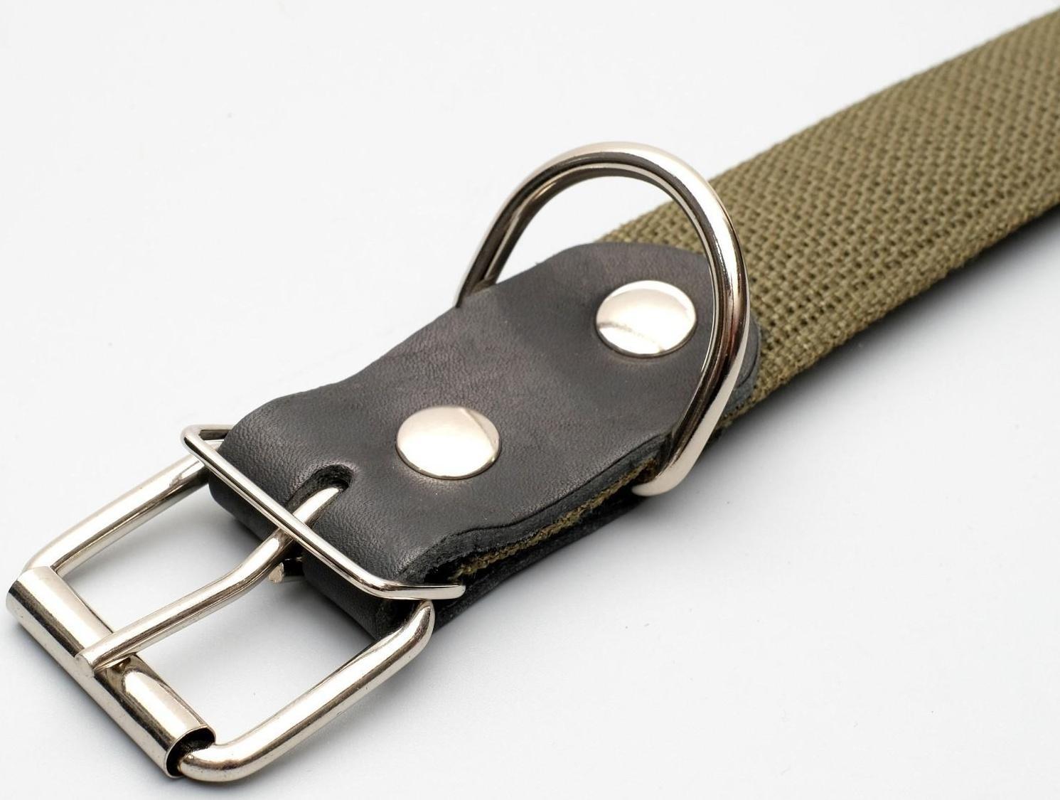 Ошейник брезентовый безразмерный однослойный, 72 х 3,5 см, ОШ 45-60 см, хаки