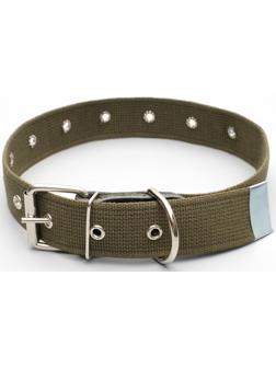 Ошейник брезентовый безразмерный однослойный, 72 х 3,5 см, ОШ 45-60 см, хаки