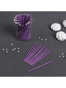 Палочки для кейкпопсов, 10×0,3 см, в наборе 100 шт, цвет фиолетовый