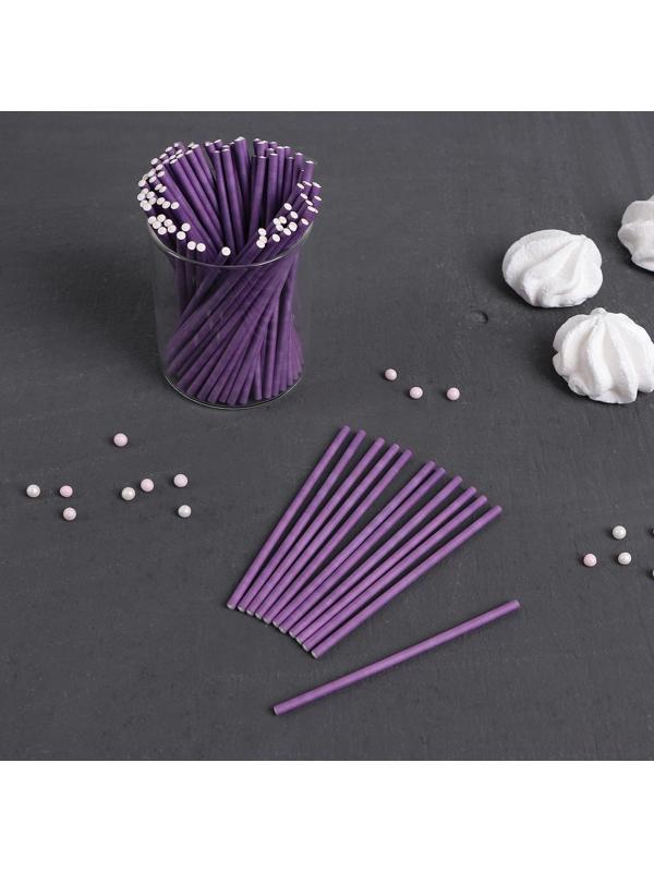 Палочки для кейкпопсов, 10×0,3 см, в наборе 100 шт, цвет фиолетовый