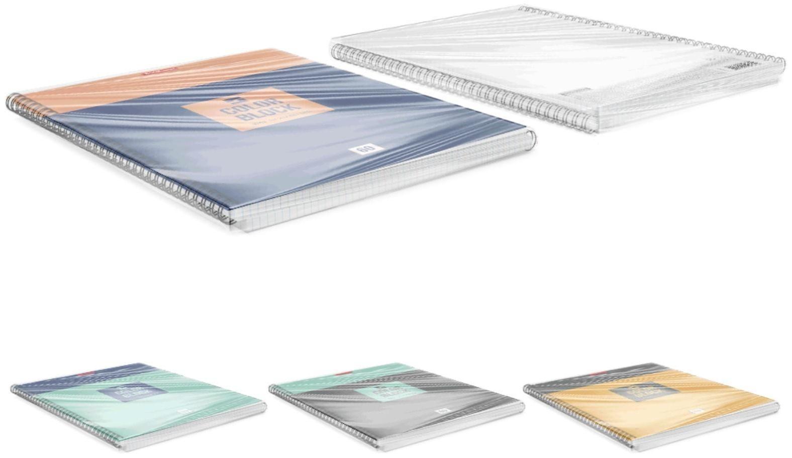 Тетрадь А4, 60 листов в клетку на гребне ErichKrause Color Block, обложка мелованный картон / Микс 1 шт.