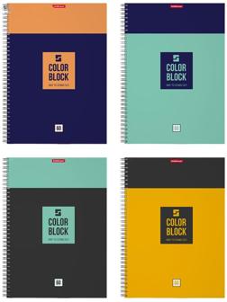 Тетрадь А4, 60 листов в клетку на гребне ErichKrause Color Block, обложка мелованный картон / Микс 1 шт.