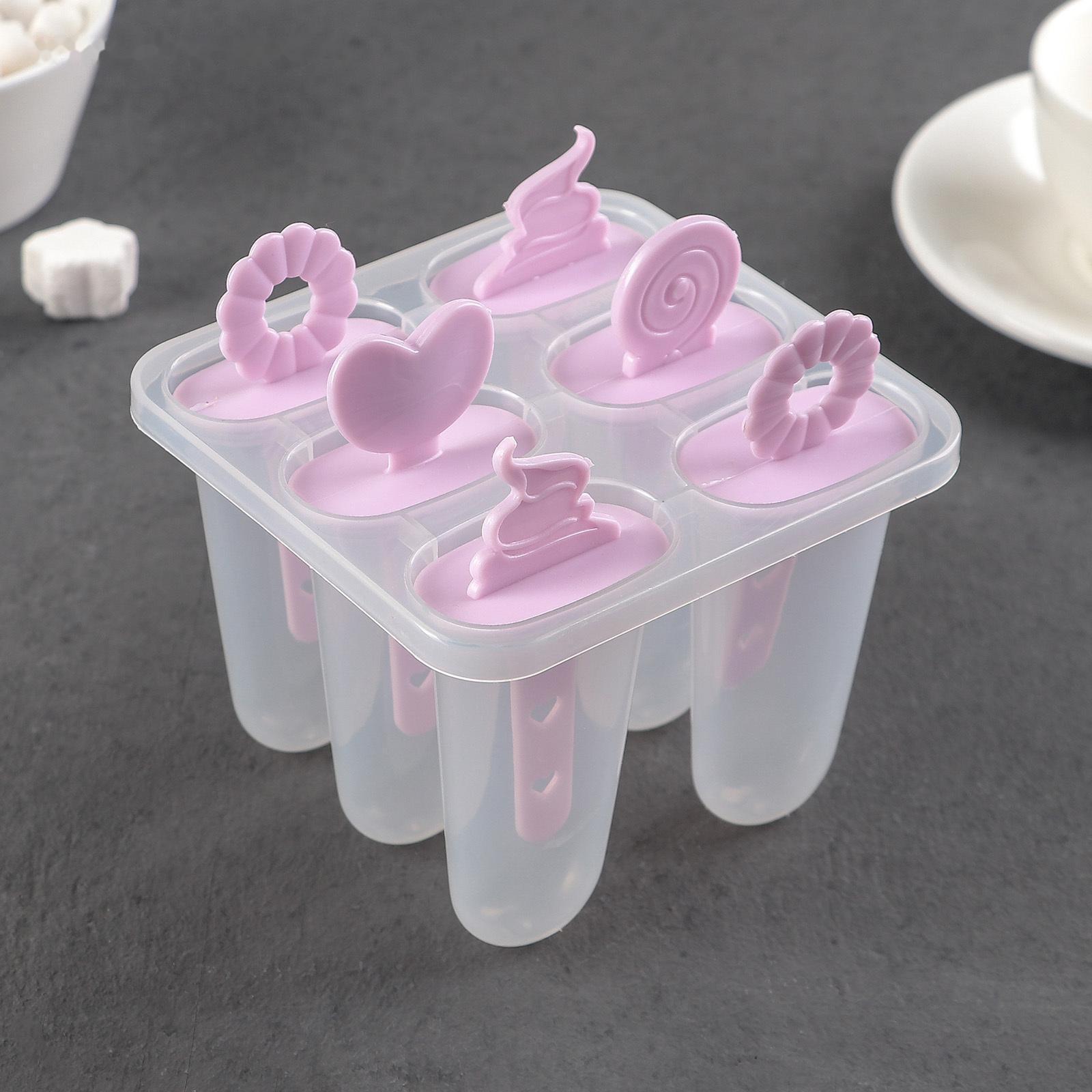 Форма для мороженого 12,5×11 см «Фигурки», 6 ячеек, цвет МИКС