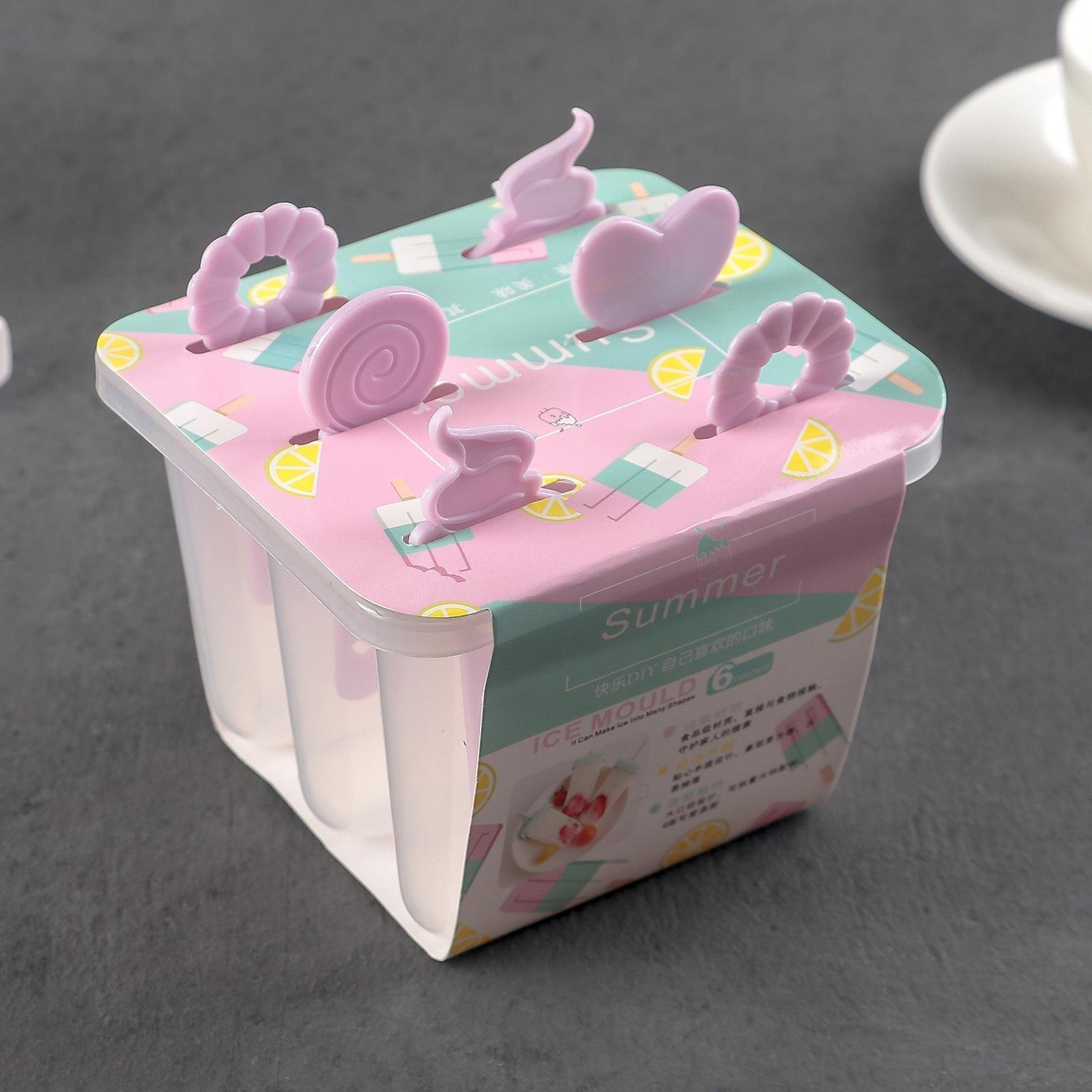 Форма для мороженого 12,5×11 см «Фигурки», 6 ячеек, цвет МИКС