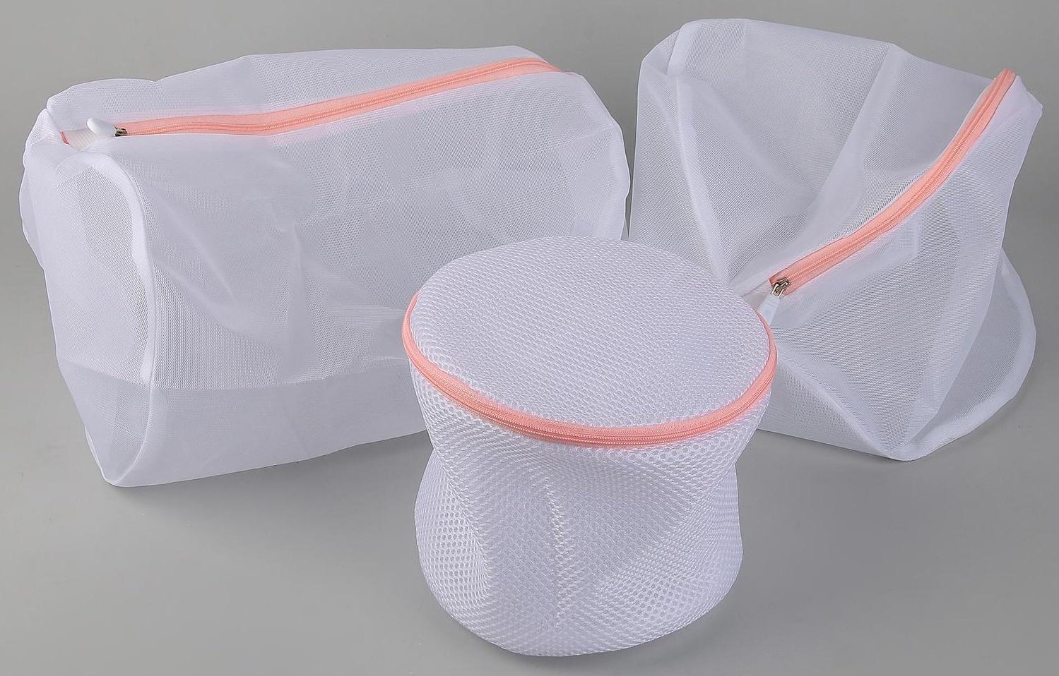 Набор мешков для стирки белья, 3 шт, цвет белый