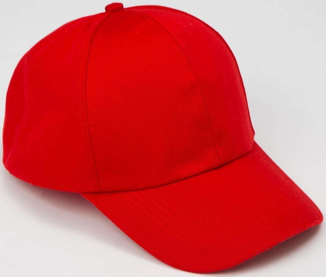 Бейсболка однотонная MINAKU, размер 58, цвет красный