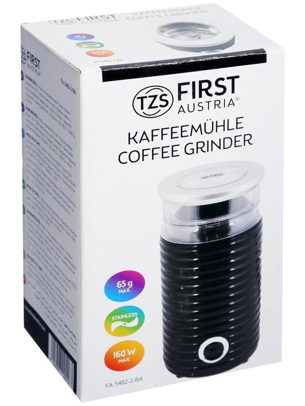 Кофемолка FIRST FA-5482-2-BA, электрическая, 160 Вт, 65 г, импульсный режим, чёрная