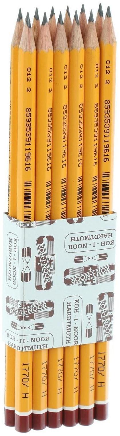 Карандаш чернографитный Koh-I-Noor 1770 H BLACK SUN, гранёный