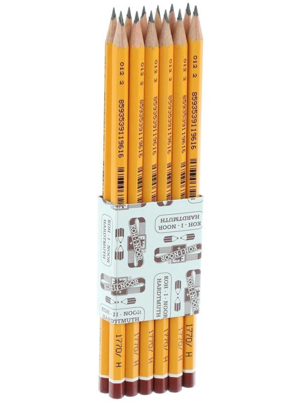 Карандаш чернографитный Koh-I-Noor 1770 H BLACK SUN, гранёный