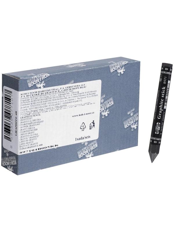 Карандаш чернографитный (цельнографитовый) Koh-I-Noor 8971 4B, утолщённый