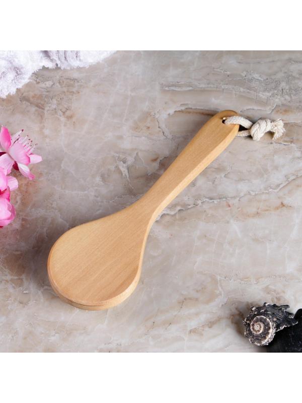 Щётка массажная из натуральной щетины, с ручкой, гладкая