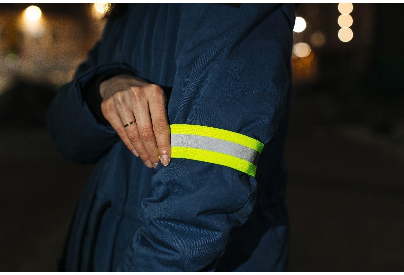 Повязка нарукавная светоотражающая, эластичная, на липучке, 35 × 3,8 см