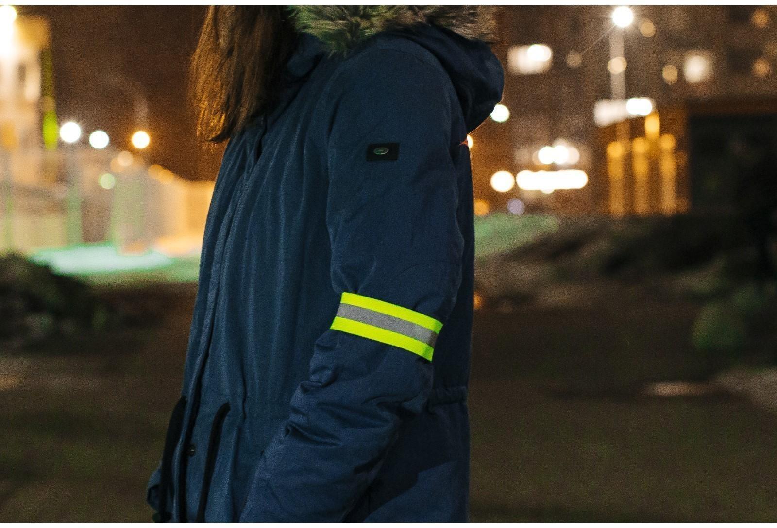 Повязка нарукавная светоотражающая, эластичная, на липучке, 35 × 3,8 см