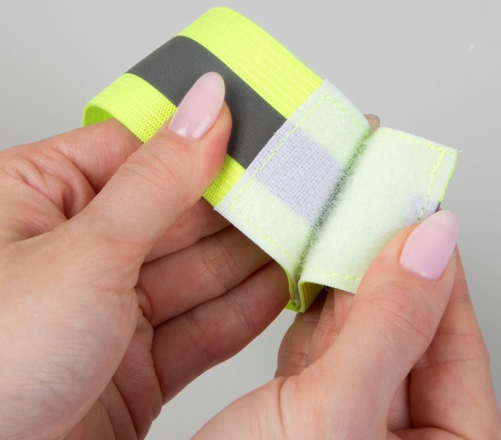 Повязка нарукавная светоотражающая, эластичная, на липучке, 35 × 3,8 см
