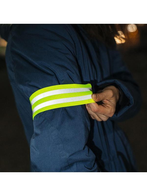 Повязка нарукавная светоотражающая, эластичная, на липучке, 35 × 4,8 см