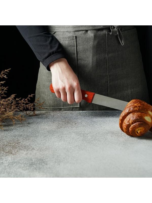 Нож для бисквита, ровный край, ручка дерево, рабочая поверхность 25 см (»10»)