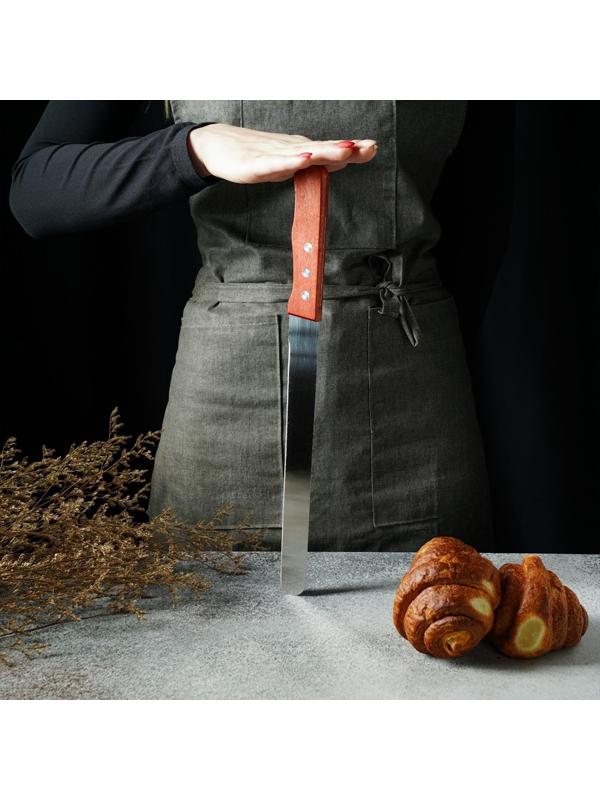 Нож для бисквита, ровный край, ручка дерево, рабочая поверхность 25 см (»10»)