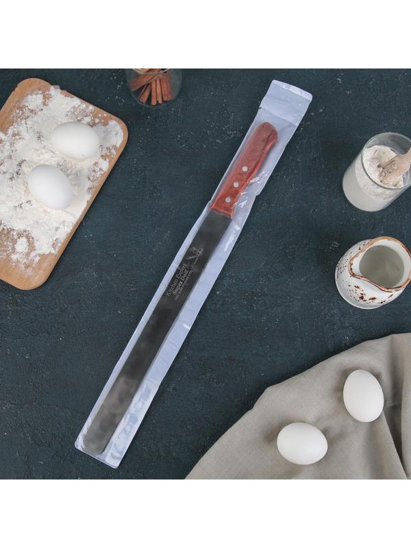 Нож для бисквита, ровный край, ручка дерево, рабочая поверхность 30 см (12»)