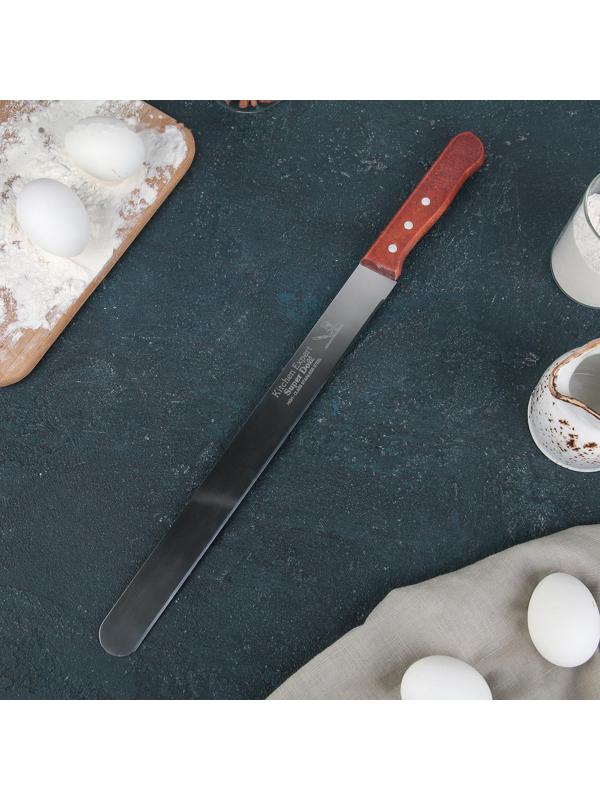 Нож для бисквита, ровный край, ручка дерево, рабочая поверхность 30 см (12»)