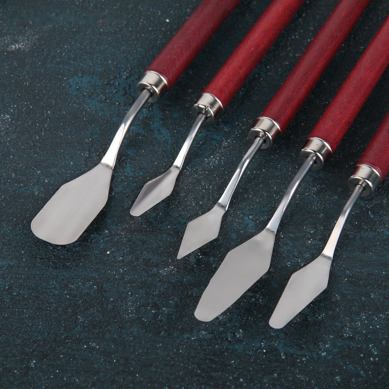 Лопатки-мастихины, набор 5 шт, цвет коричневый