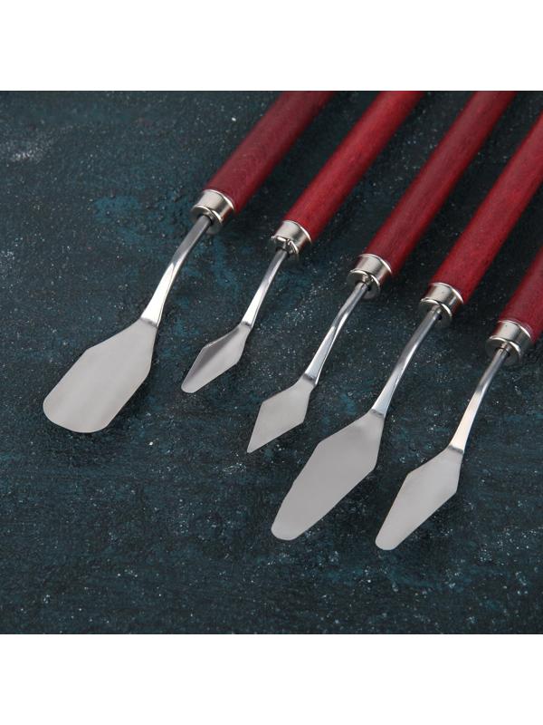 Лопатки-мастихины, набор 5 шт, цвет коричневый