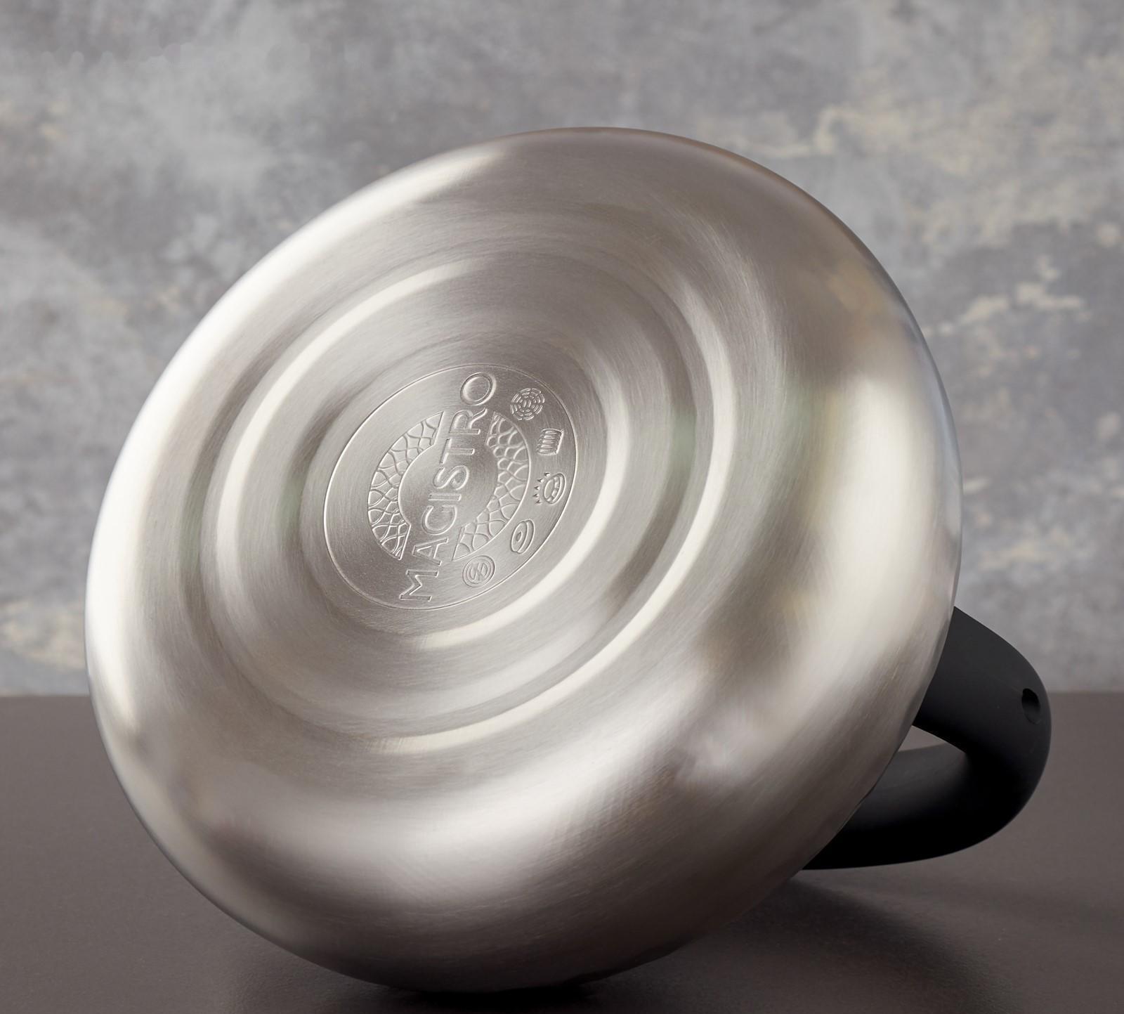 Чайник со свистком из нержавеющей стали Magistro Glow, 3 л, индукция, ручка soft-touch, цвет серебряный