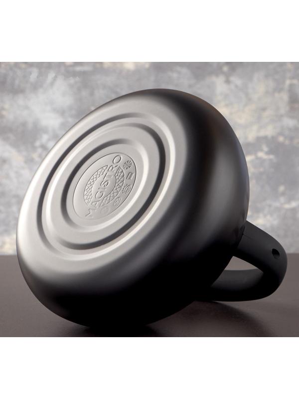 Чайник со свистком из нержавеющей стали Magistro Glow, 3 л, индукция, ручка soft-touch, цвет чёрный