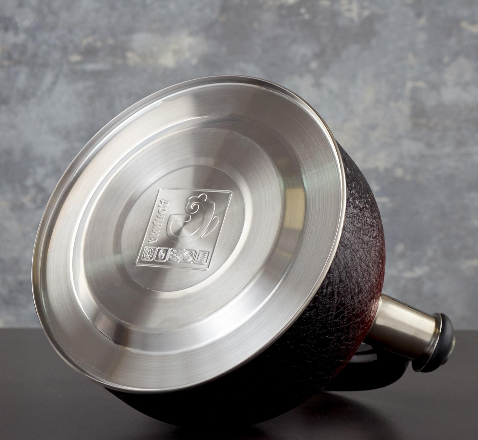 Чайник со свистком из нержавеющей стали Доляна Snow, 3 л, индукция, цвет красный