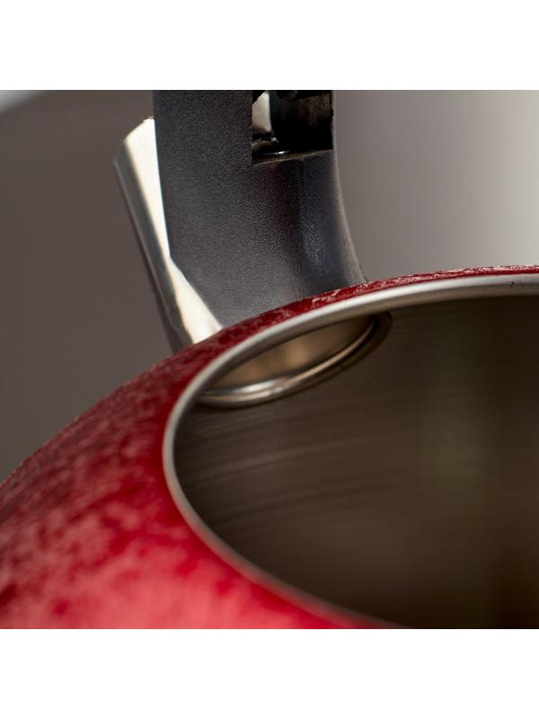 Чайник со свистком из нержавеющей стали Доляна Snow, 3 л, индукция, цвет красный