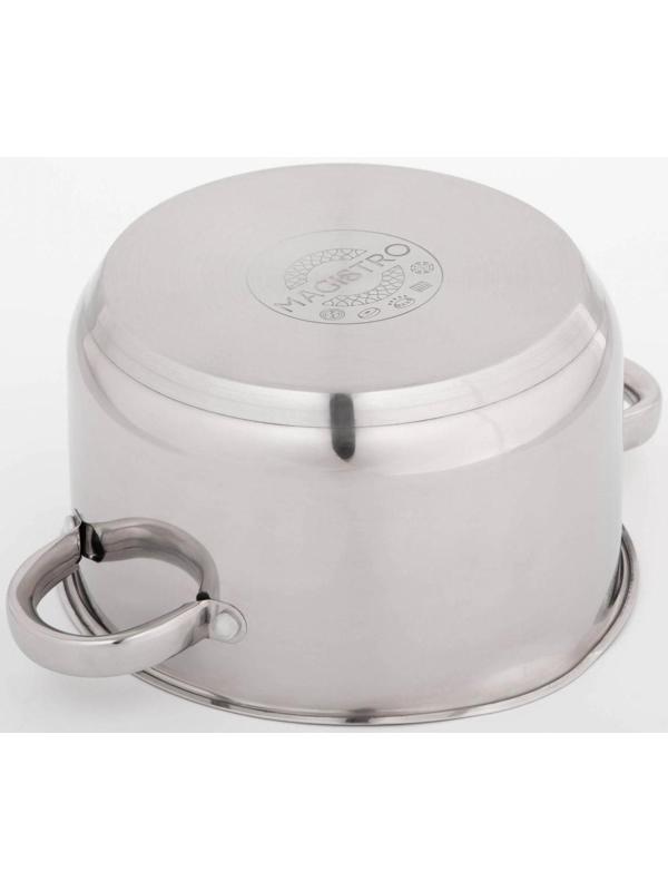 Кастрюля из нержавеющей стали Magistro klimena, 3,5 л, крышка-дуршлаг, носик для слива, капсульное дно, индукция