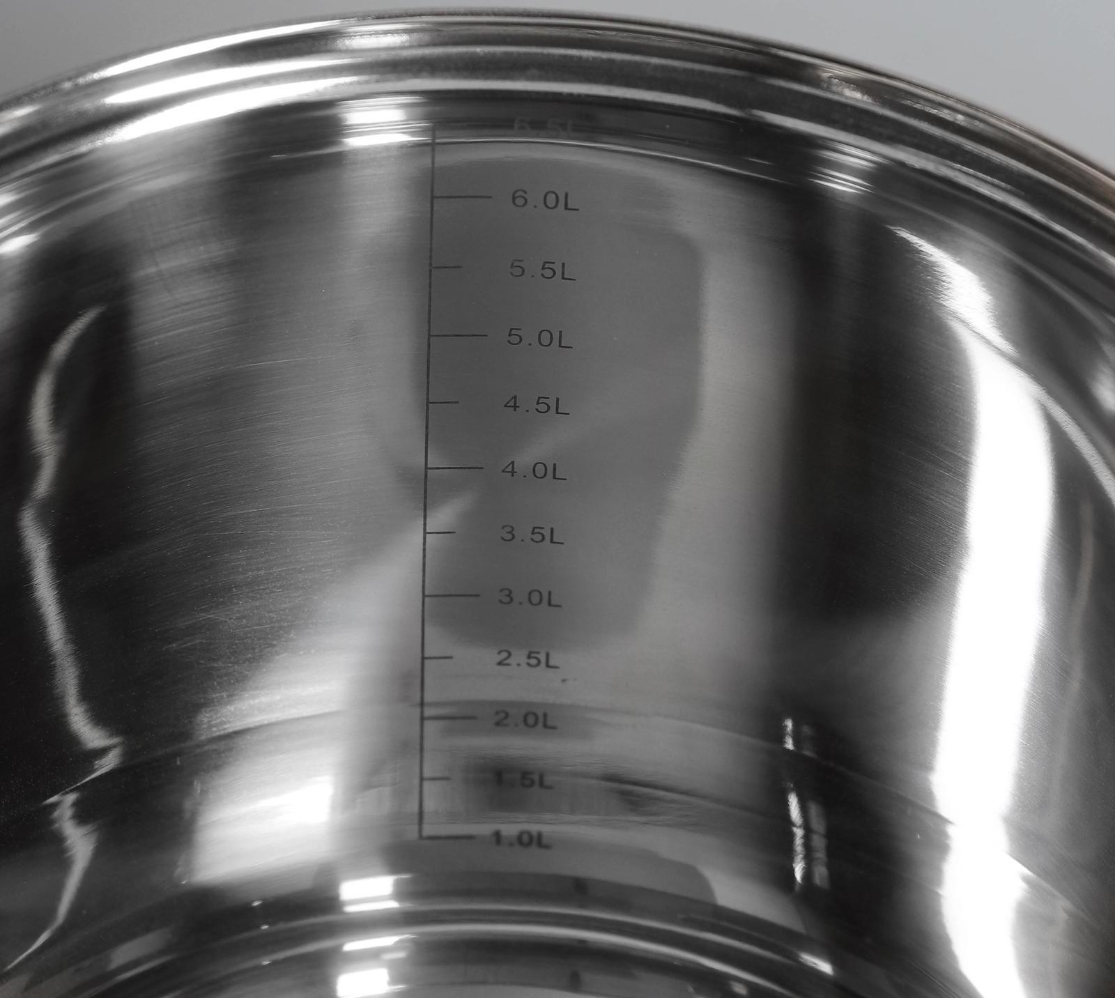 Кастрюля из нержавеющей стали Magistro Grande, 7,1 л, стеклянная крышка, капсульное дно, индукция