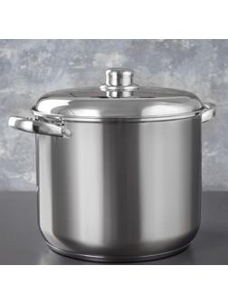 Кастрюля из нержавеющей стали Magistro Grande, 8,9 л, металлическая крышка, капсульное дно, индукция